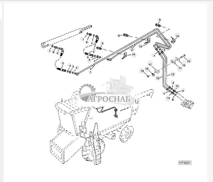 Unloading Auger Swing Cylinder Lines And Hoses 